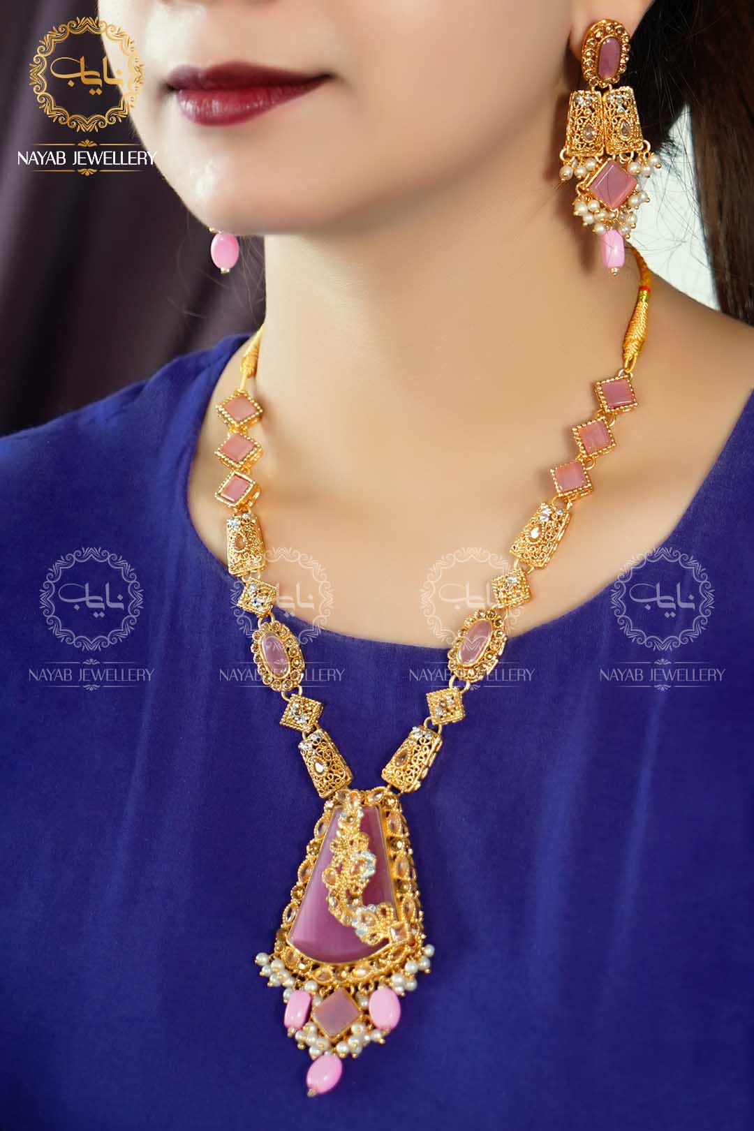 Elegant Egyptian Mala Set with Earring NJ-1212