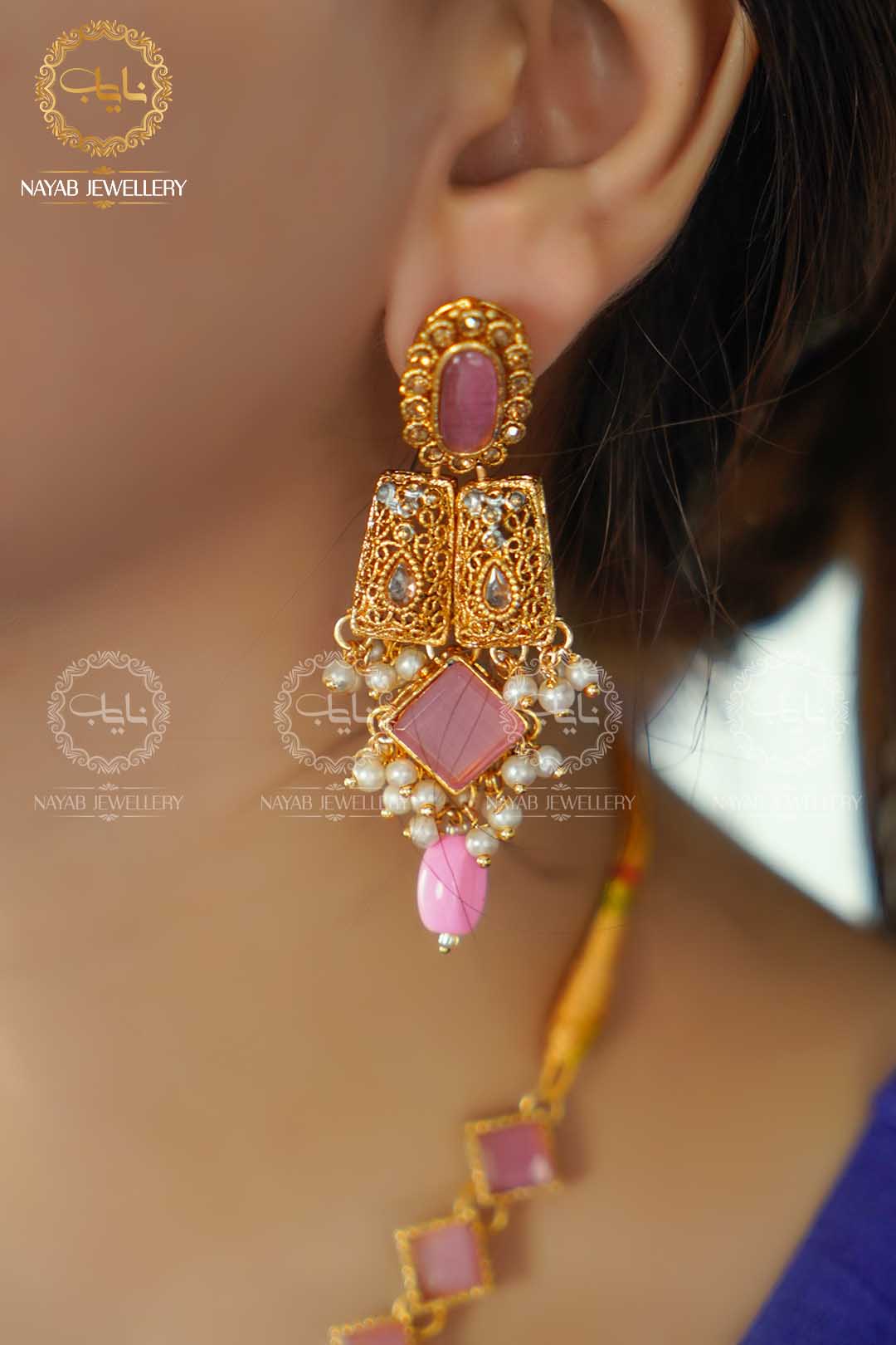 Elegant Egyptian Mala Set with Earring NJ-1212
