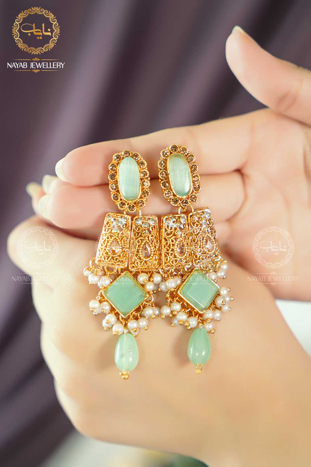 Elegant Egyptian Mala Set with Earring NJ-1212