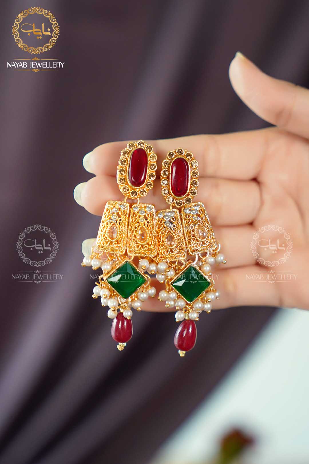 Elegant Egyptian Mala Set with Earring NJ-1212