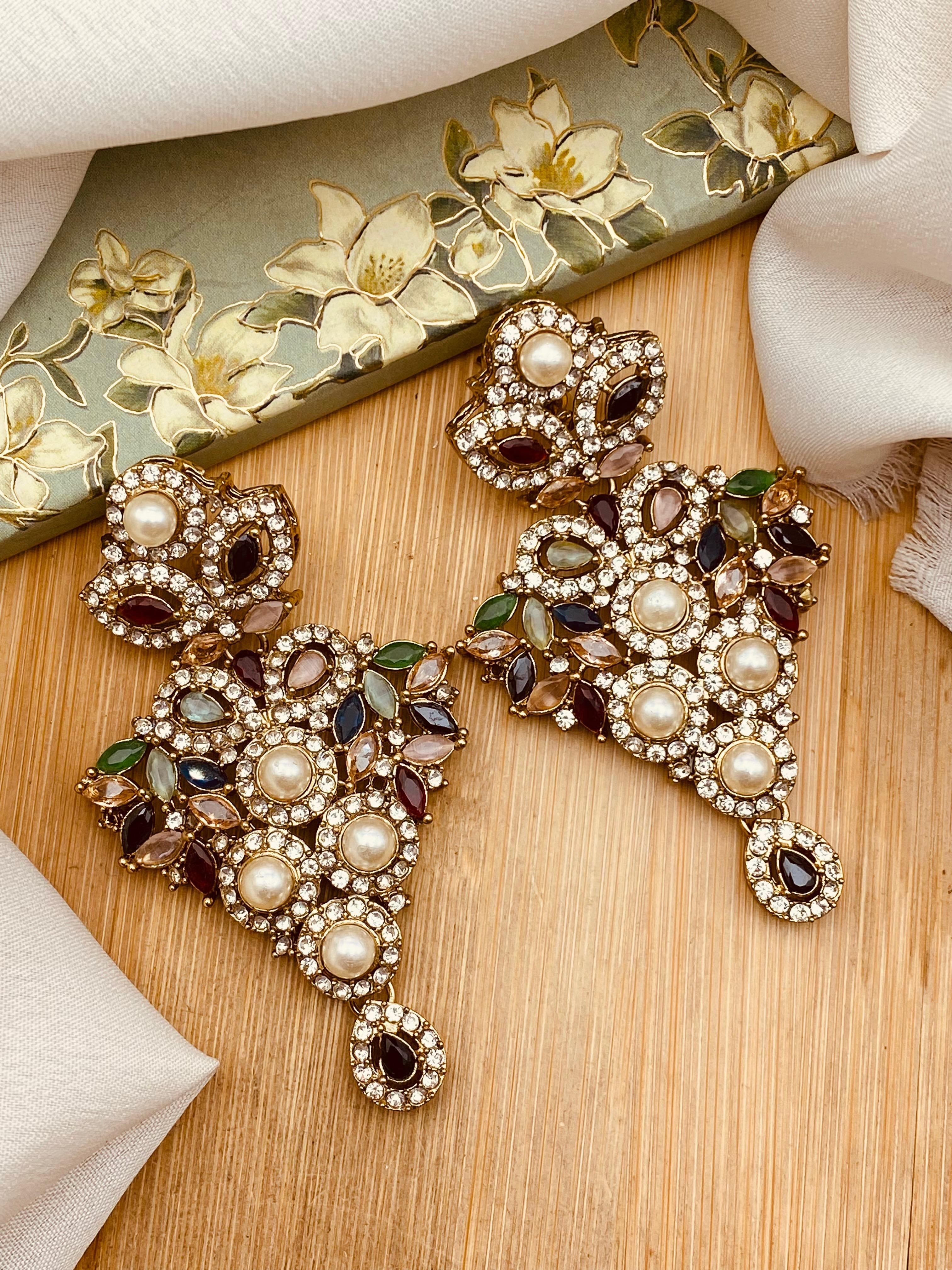 Turkish Earrings-2454-Golden Nayab Jewellery