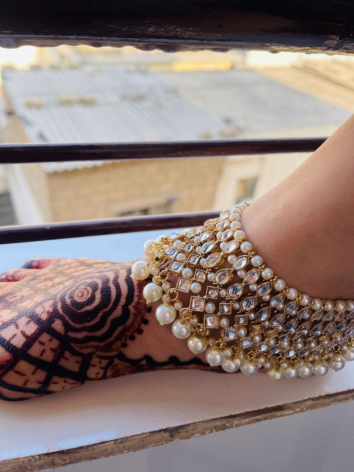 Kundan Anklet pazaib (Each)-2509 Nayab Jewellery