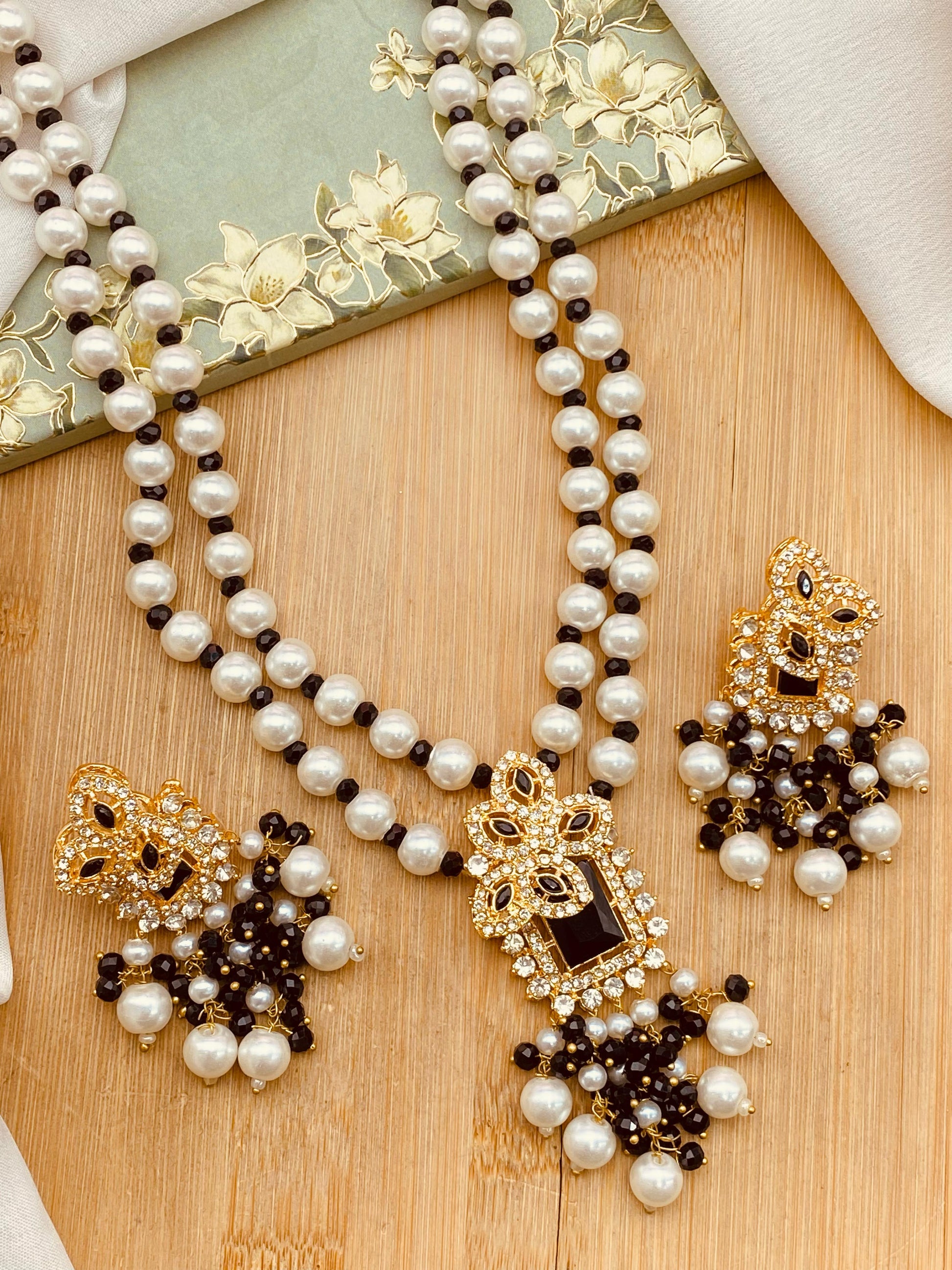 Rozina Zarcon Mala set-2504-Golden Nayab Jewellery