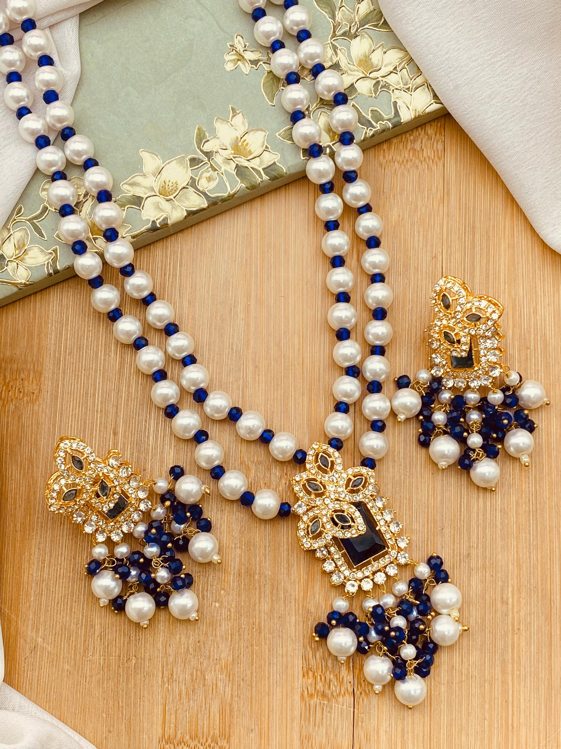 Rozina Zarcon Mala set-2504-Golden Nayab Jewellery