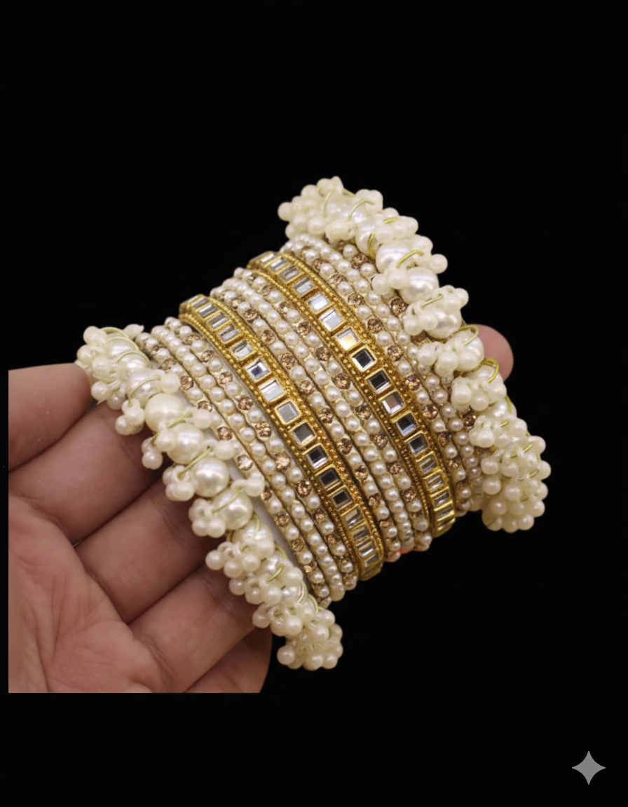 Pearl Bridal Bangles set -2545