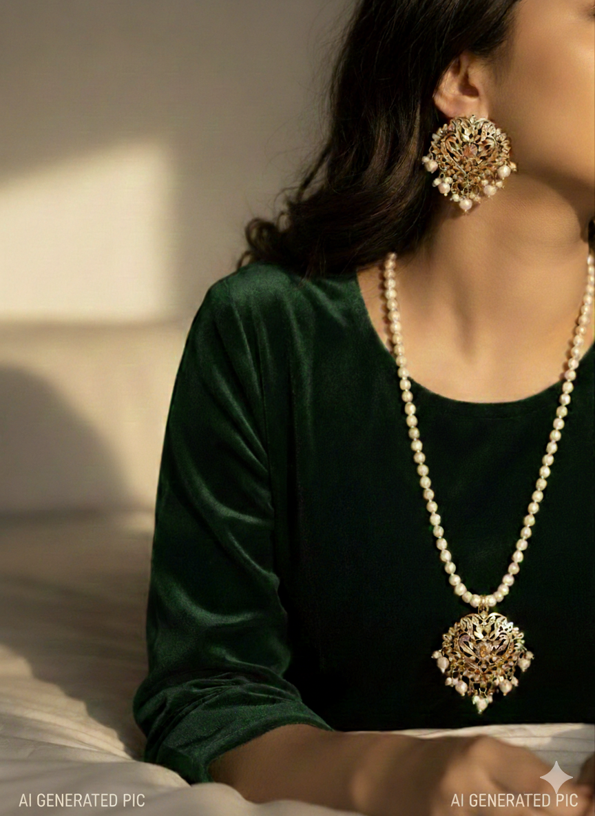 Hyedrabadi Pendant Mala Set-2688