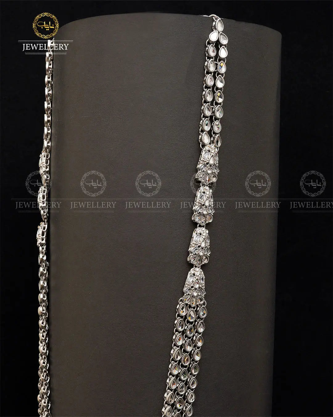 Kundan 3 layers Long Mala without earrings -2035-Golden