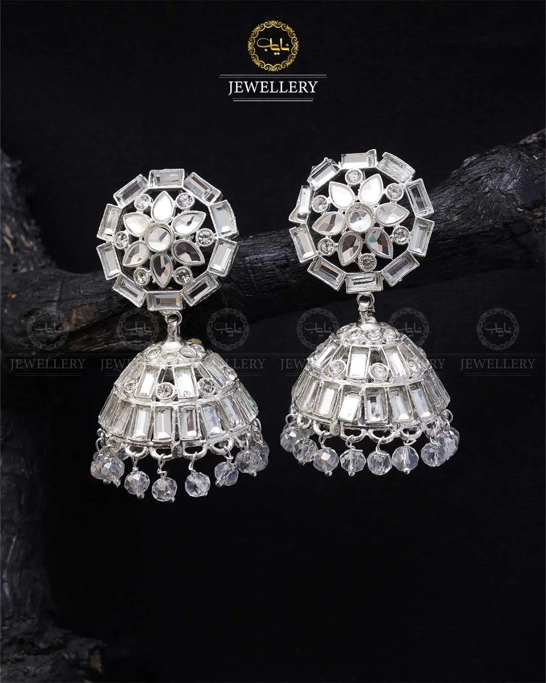 Kundan Jhumki -2033-Silver Nayab Jewellery