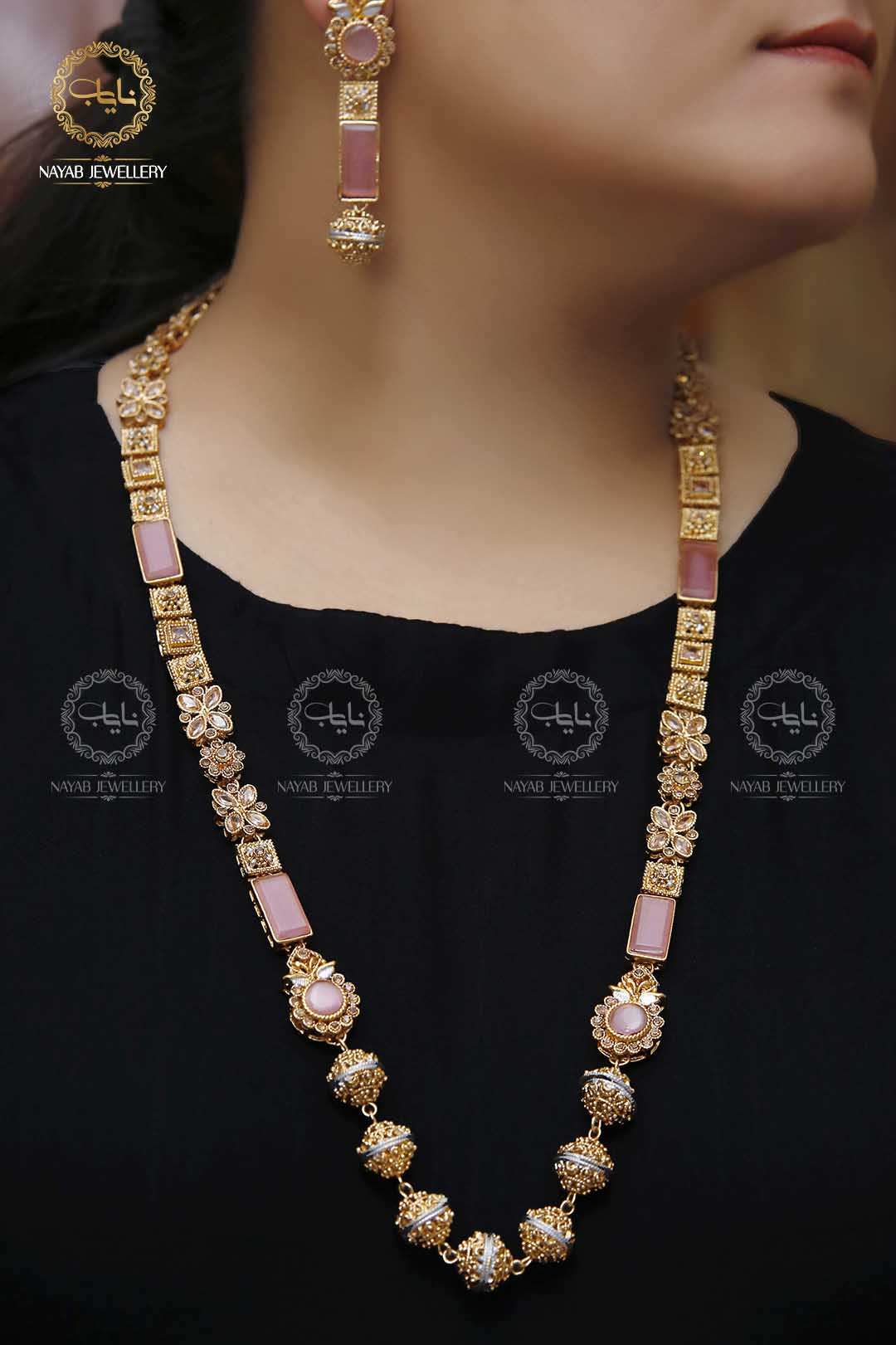 Trendy Bridal Egyptian Mala with Earring NJ-1166