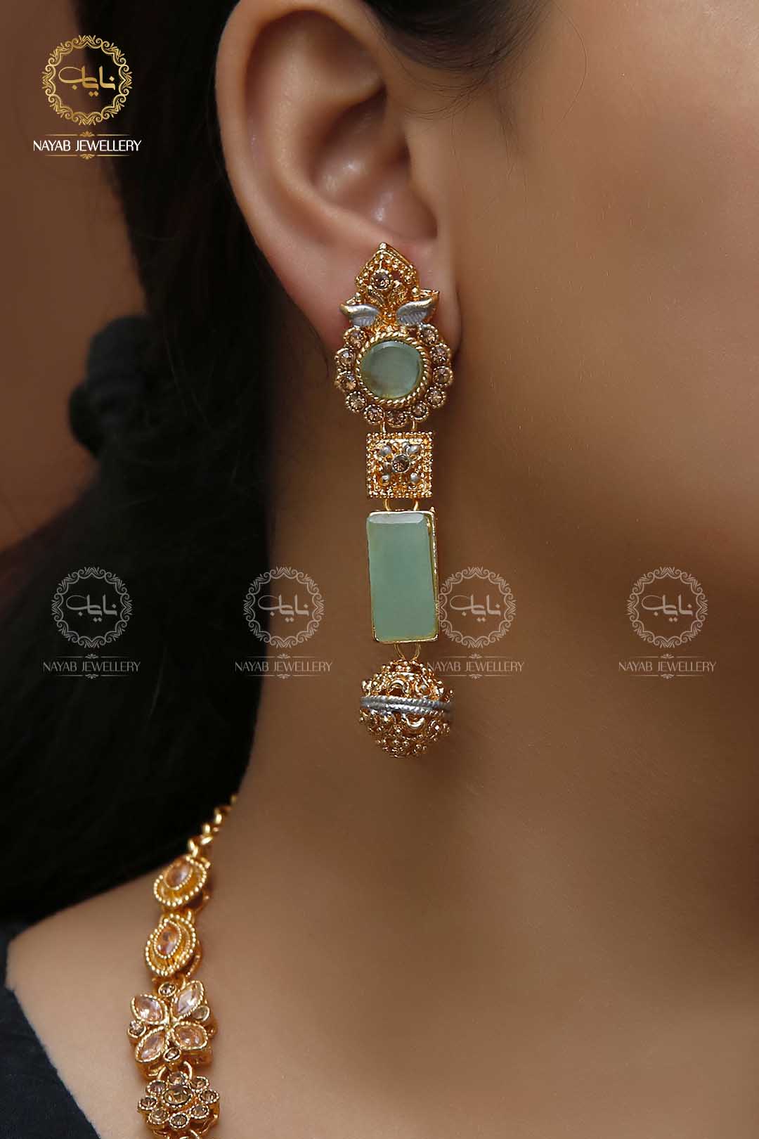 Trendy Bridal Egyptian Mala with Earring NJ-1166