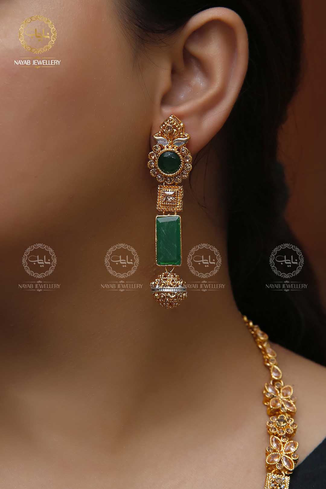 Trendy Bridal Egyptian Mala with Earring NJ-1166