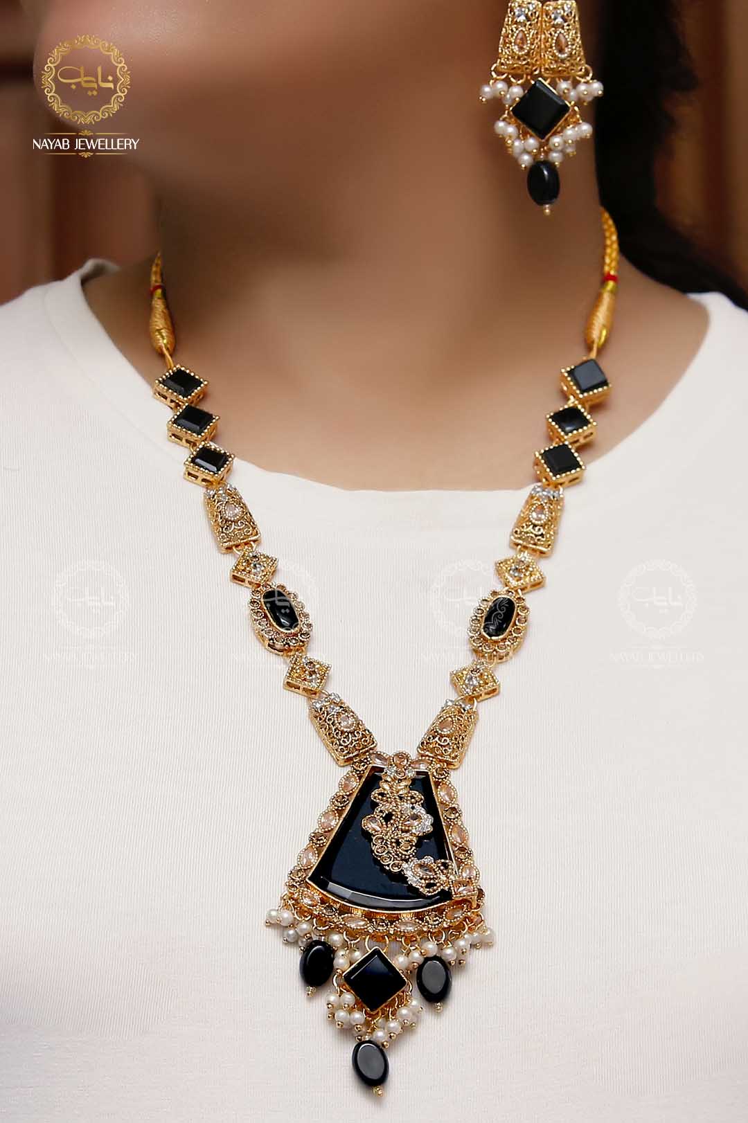 Elegant Egyptian Mala Set with Earring NJ-1212