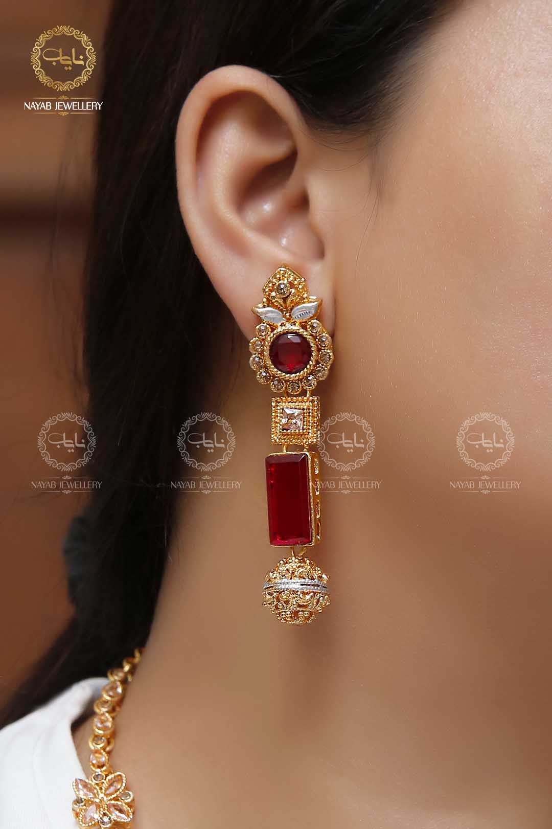 Trendy Bridal Egyptian Mala with Earring NJ-1166
