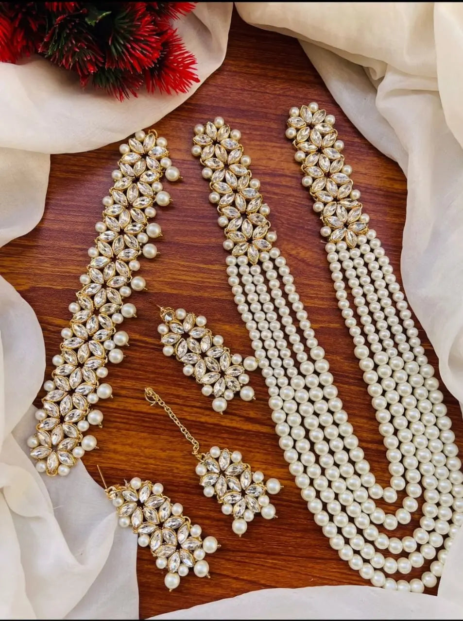 Mughlai Pearl pcs Bridal Necklace set (original) NJ-1005 Nayab