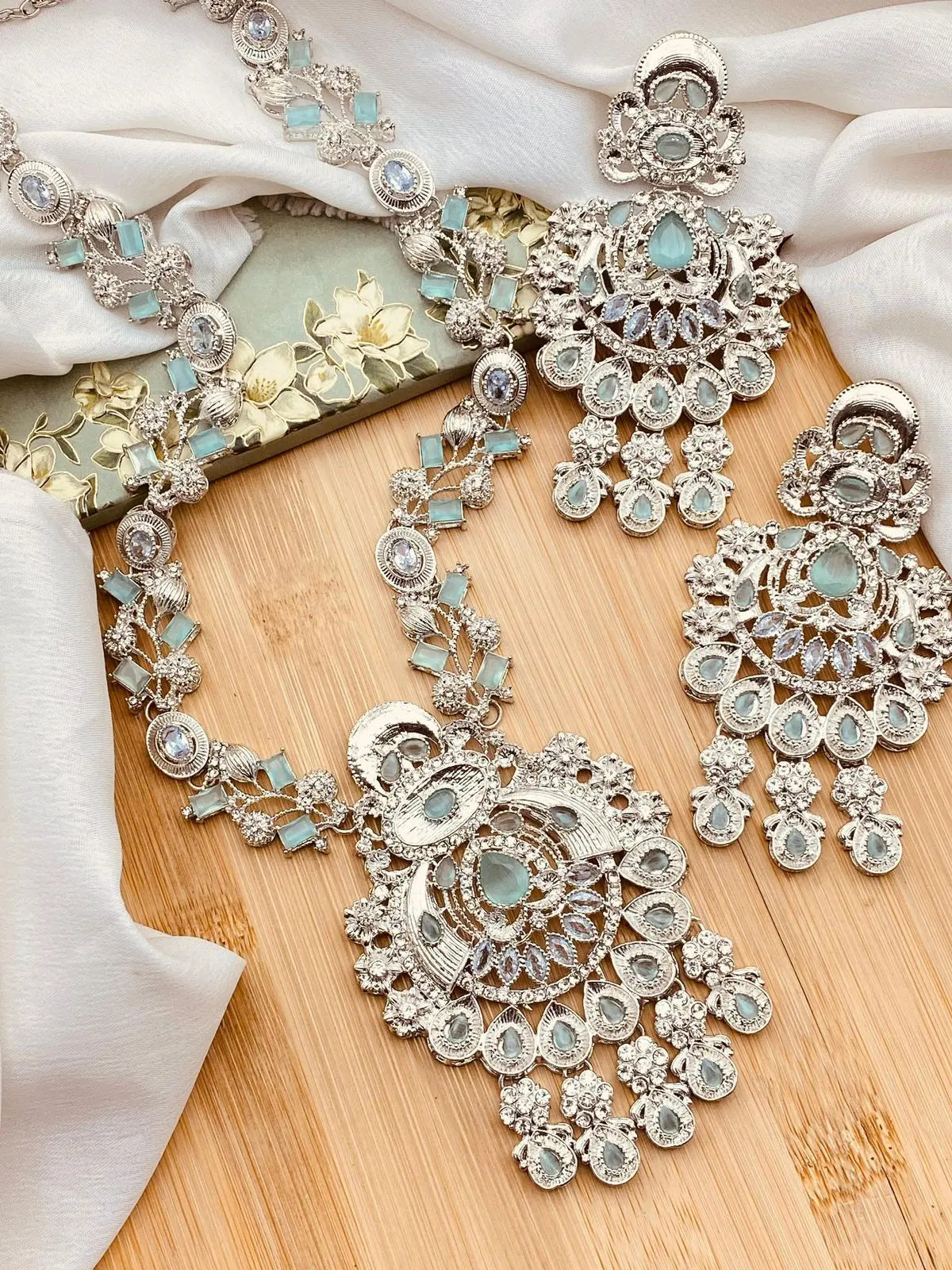Turkish Malika Mala set -1936-Silver Nayab Jewellery