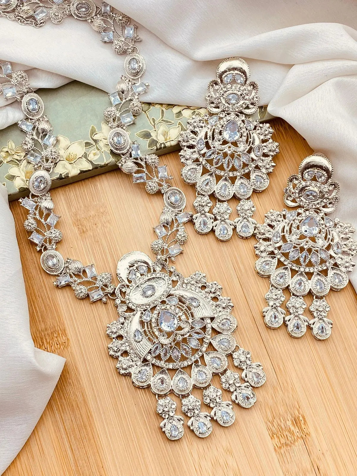 Turkish Malika Mala set -1936-Silver Nayab Jewellery