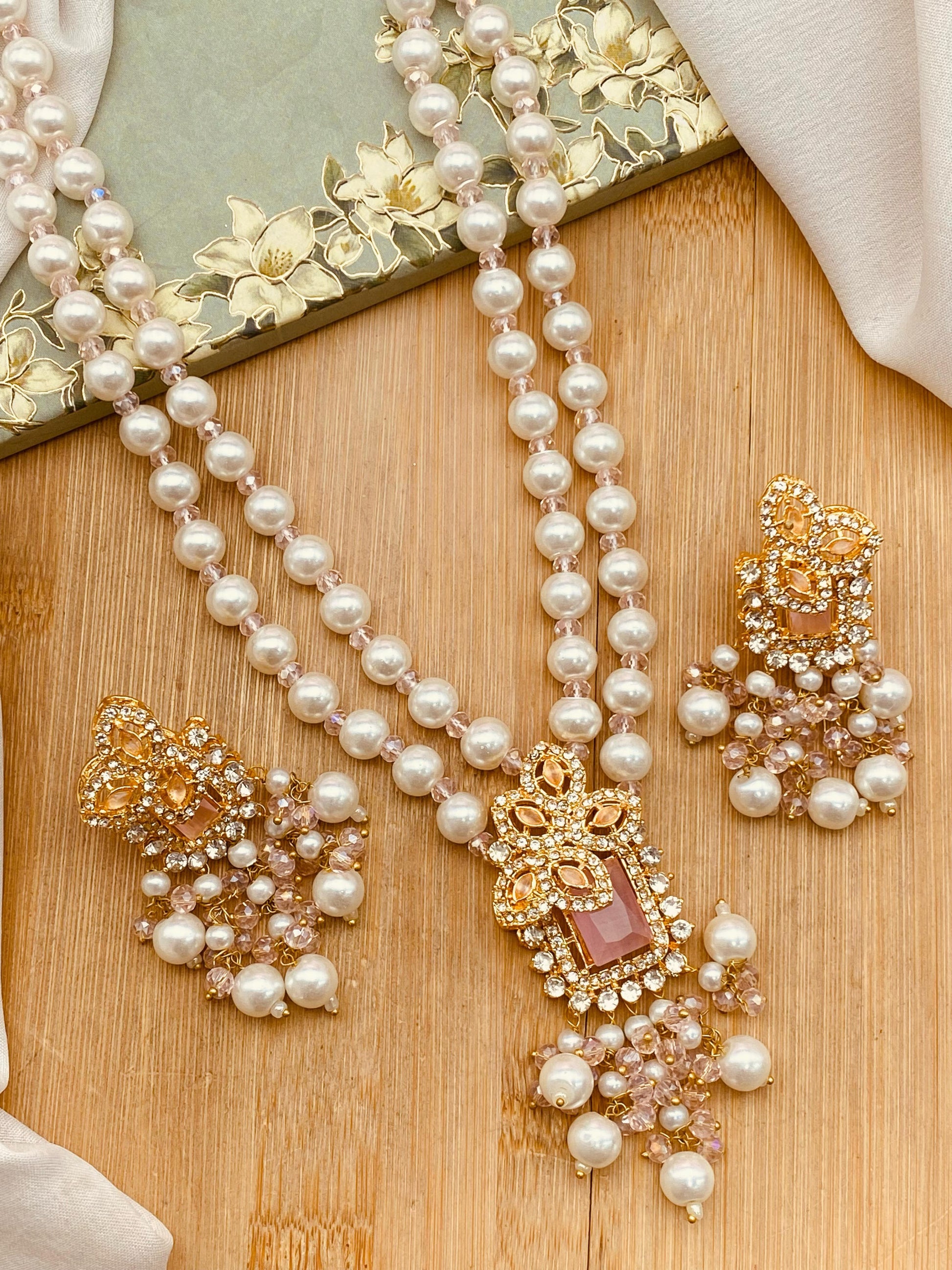 Rozina Zarcon Mala set-2504-Golden Nayab Jewellery