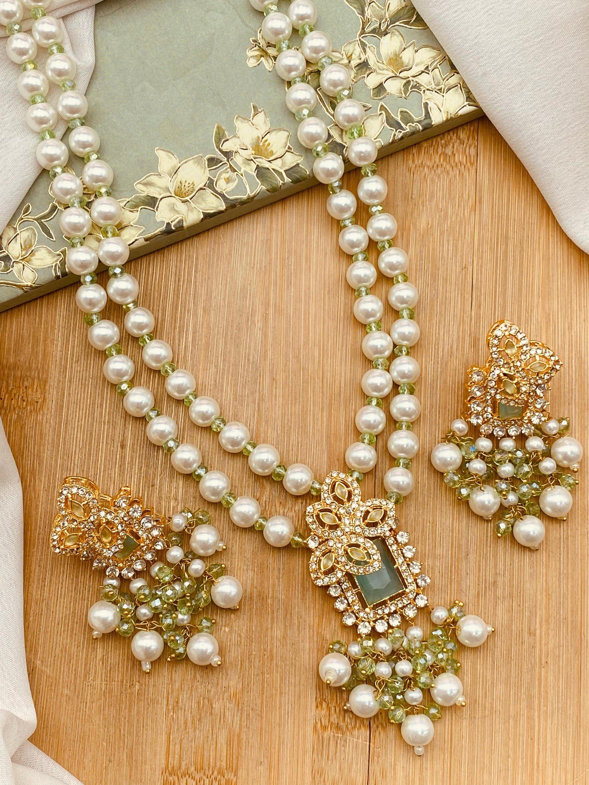 Rozina Zarcon Mala set-2504-Golden Nayab Jewellery