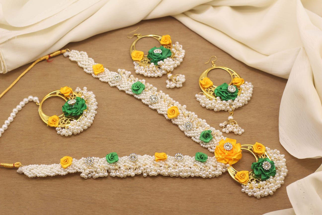 Mehndi/Mayo 4 pcs  Mala set-2543 Nayab Jewellery