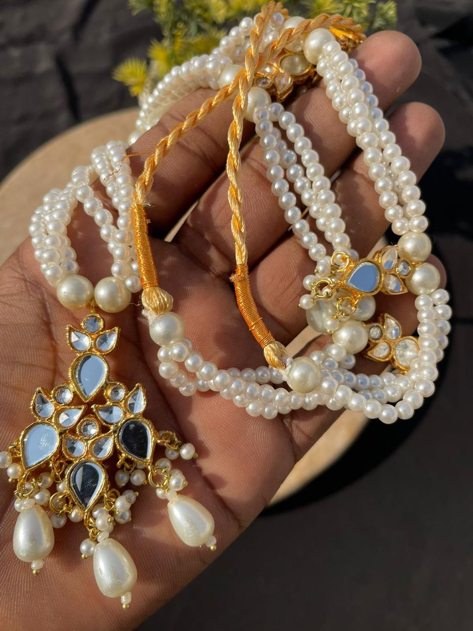 Kundan 5 pcs Combo set with tika-2604 Nayab Jewellery