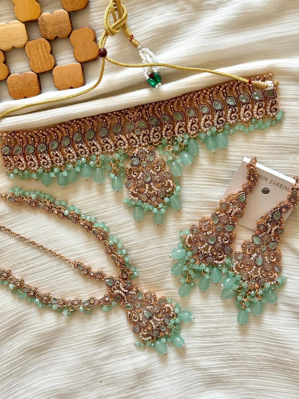 Noratan Sahara Jhumka with Tika-2617 (Copy) Nayab Jewellery