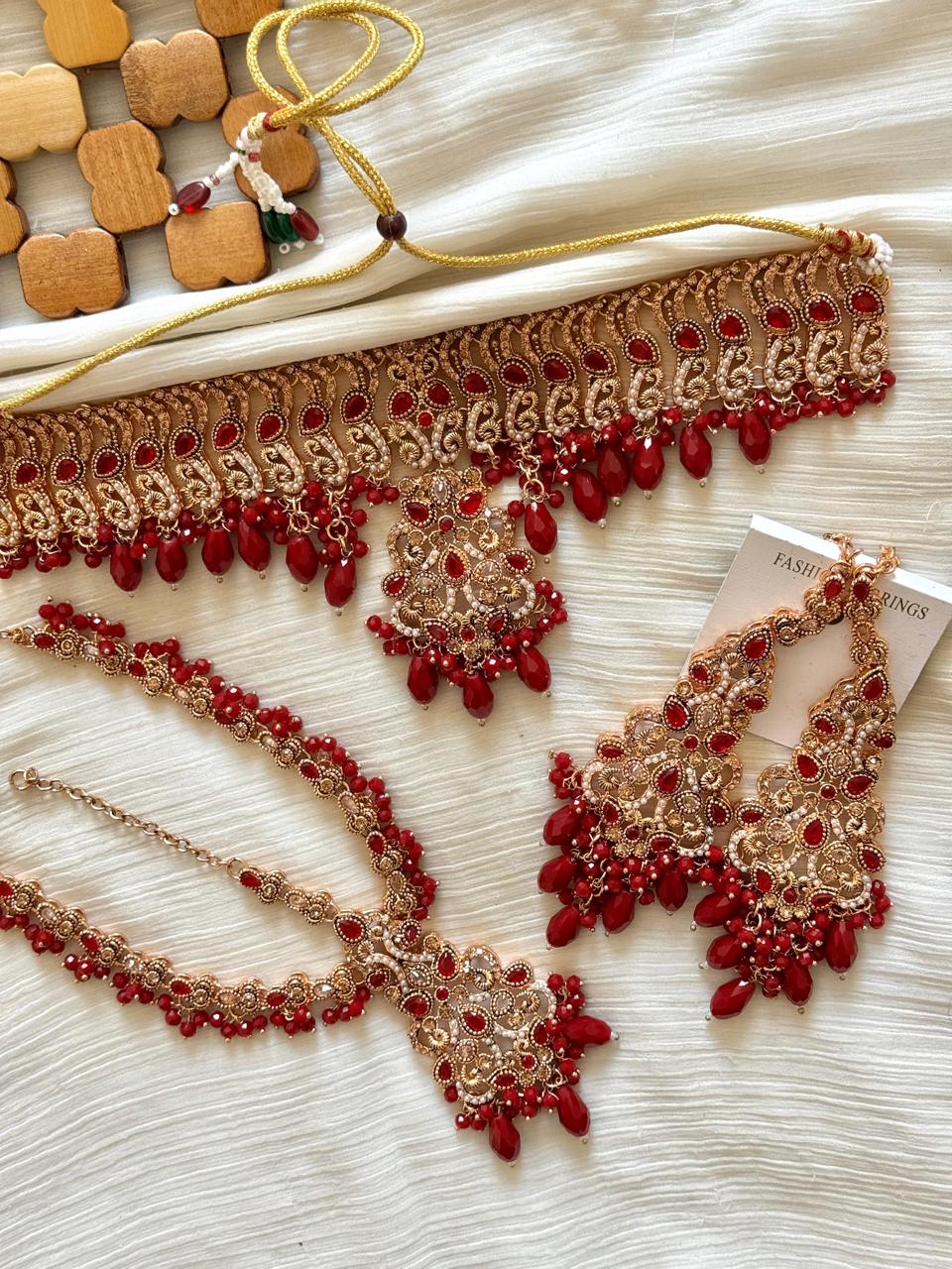 Noratan Sahara Jhumka with Tika-2617 (Copy) Nayab Jewellery