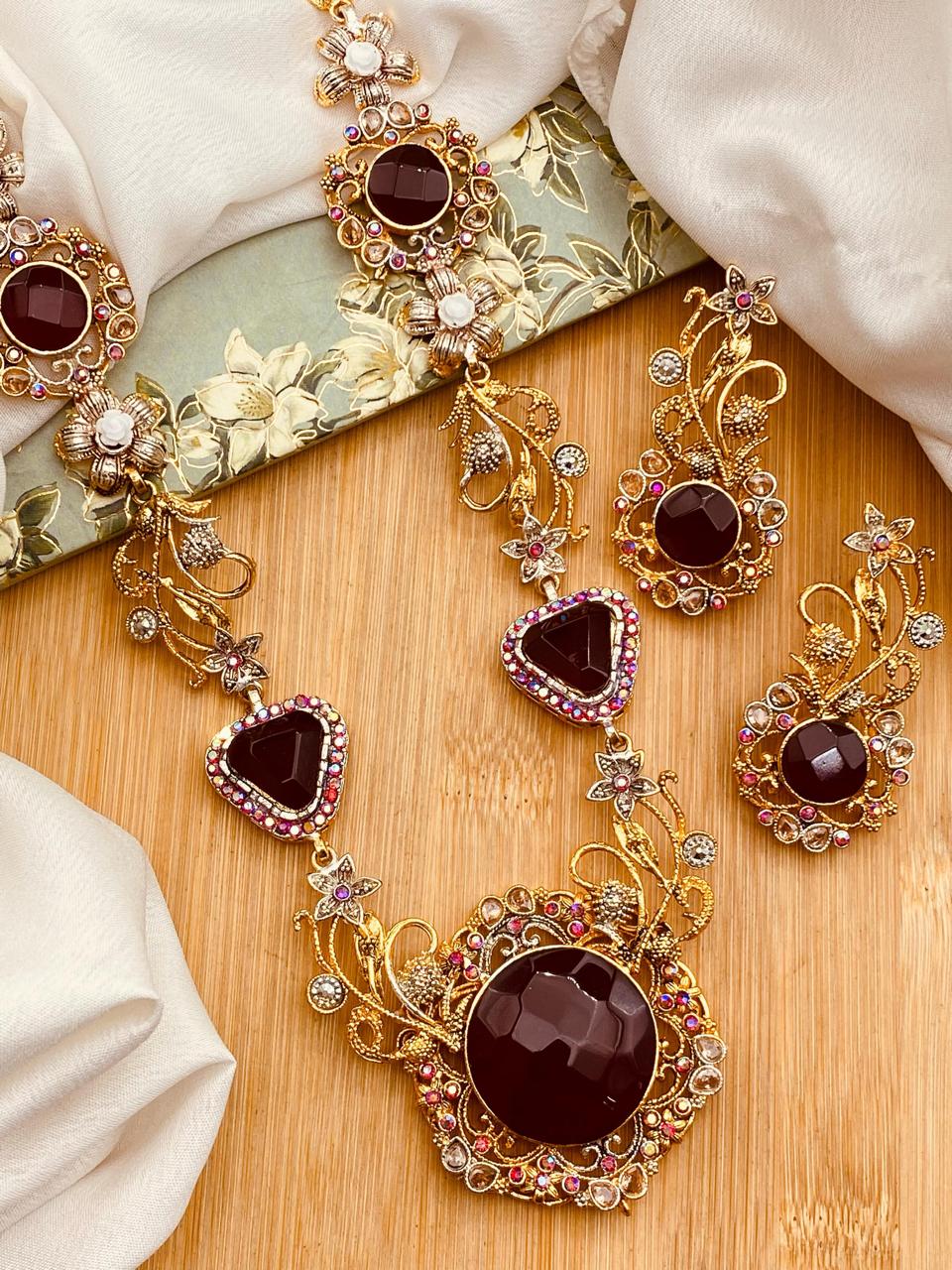 Turkish Dimond Cut Mala set-2655 Nayab Jewellery