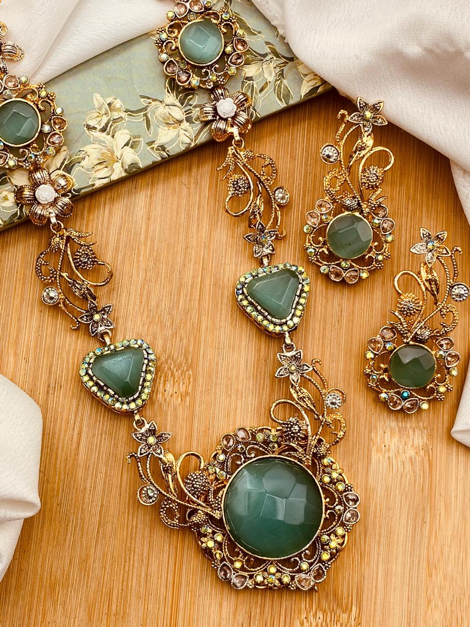 Turkish Dimond Cut Mala set-2655 Nayab Jewellery