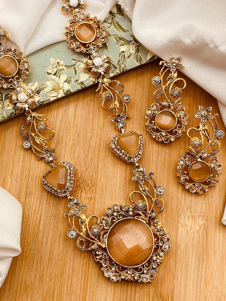 Turkish Dimond Cut Mala set-2655 Nayab Jewellery