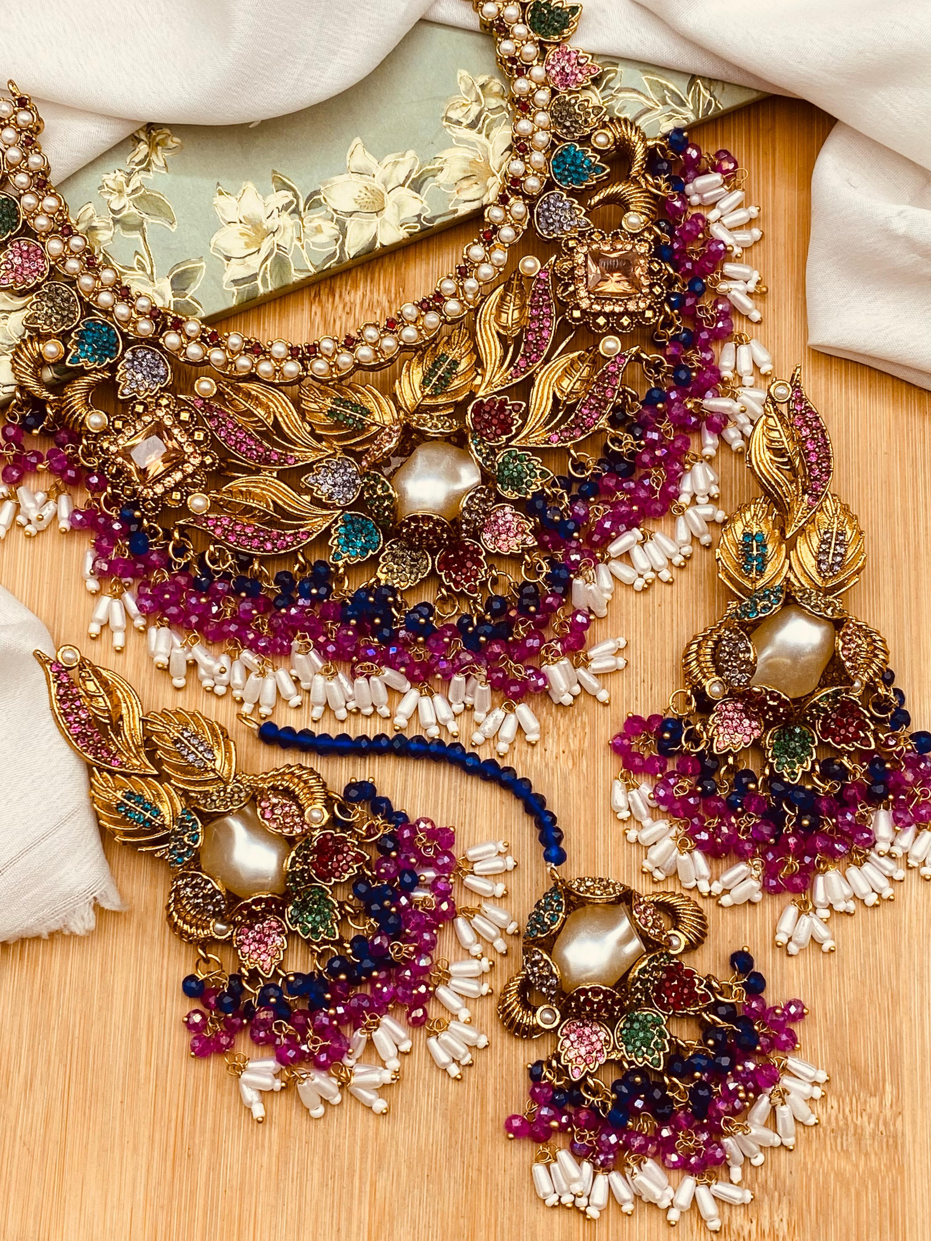 Mother Pearl Noratan Bridal Necklace set-2713 Nayab Jewellery