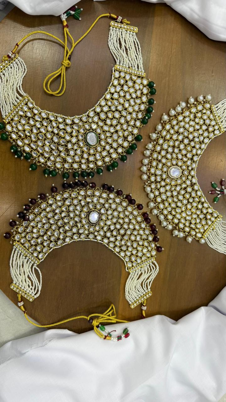 Indian Uncut Kundan 7 pcs Birdal Set-2720 Nayab Jewellery