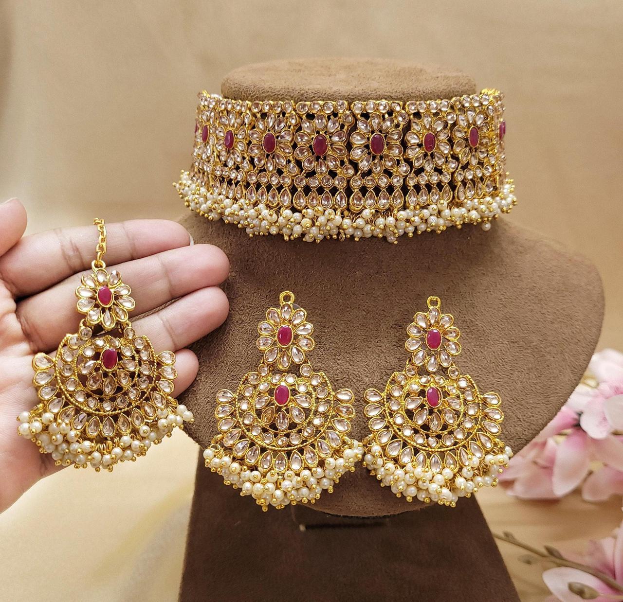 Indian Kundan Guluband Necklace set-2721 Nayab Jewellery
