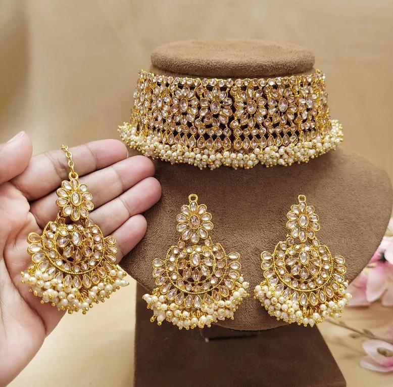 Indian Kundan Guluband Necklace set-2721 Nayab Jewellery