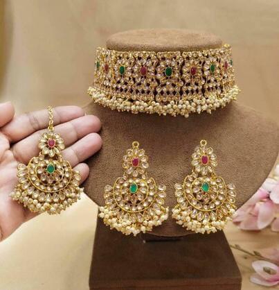 Indian Kundan Guluband Necklace set-2721 Nayab Jewellery