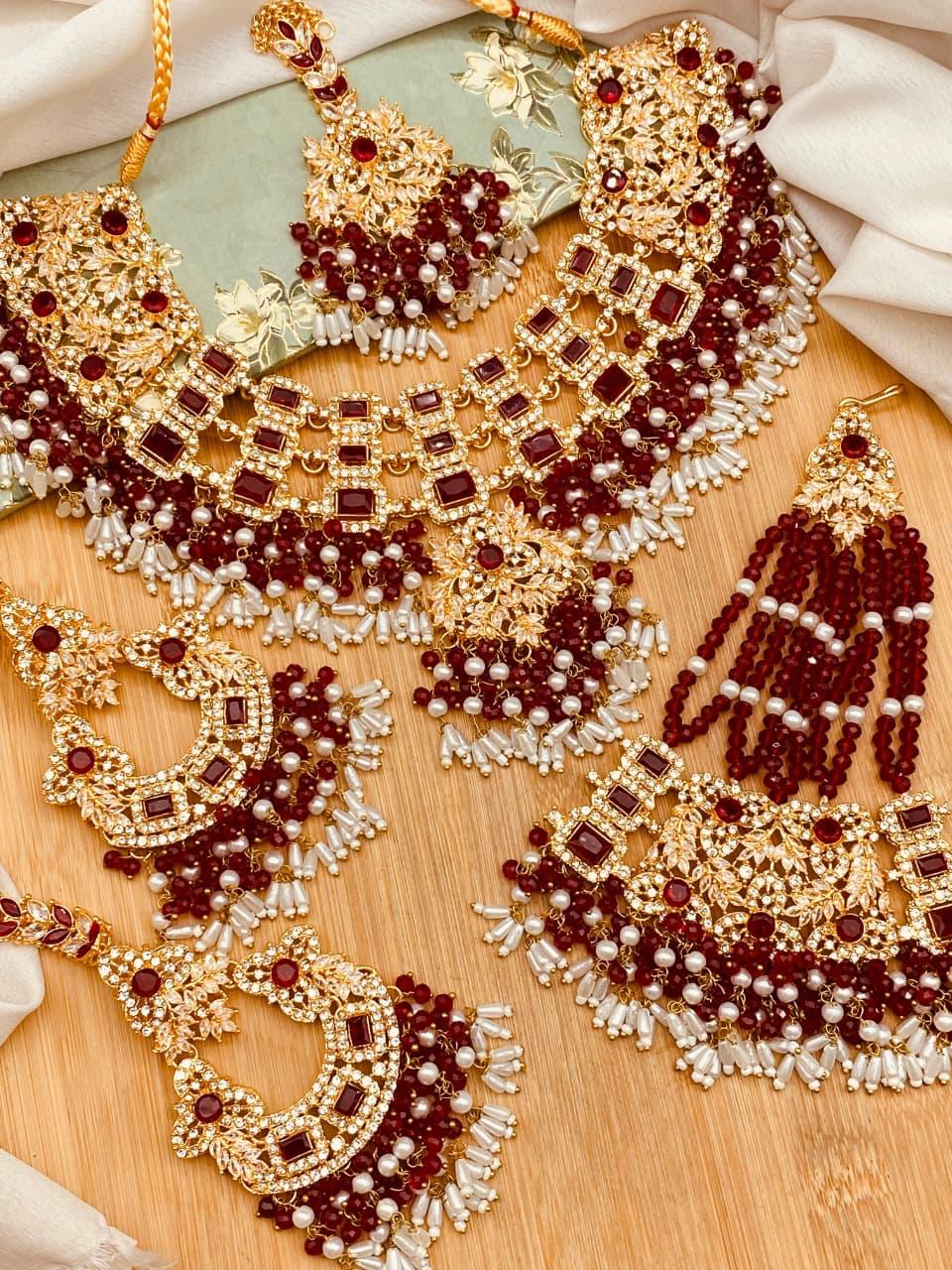 Nimra Bridal Set-2769-Golden Nayab Jewellery