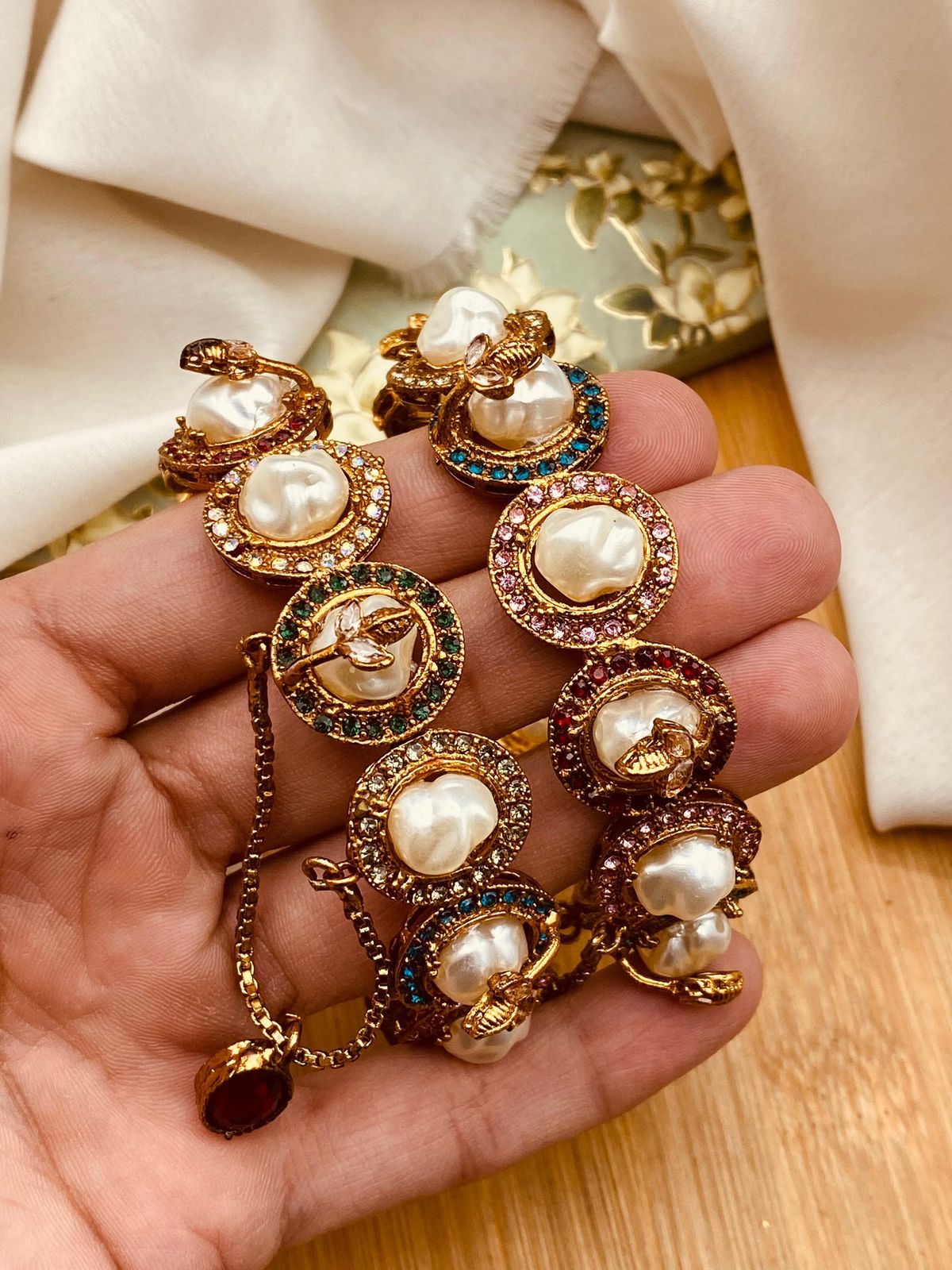 Mother Pearl Openable Bangles (pair)-2839