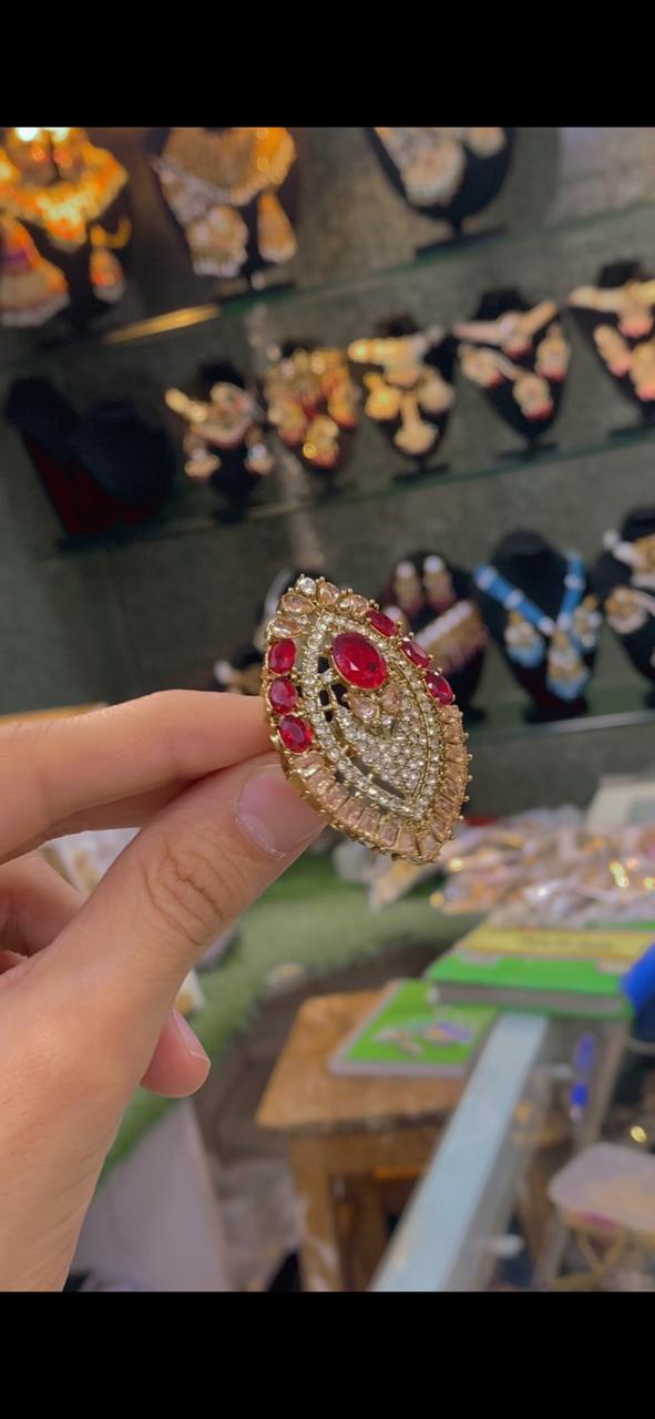 Turkish Zirconia adjustable Ring R-416-Golden