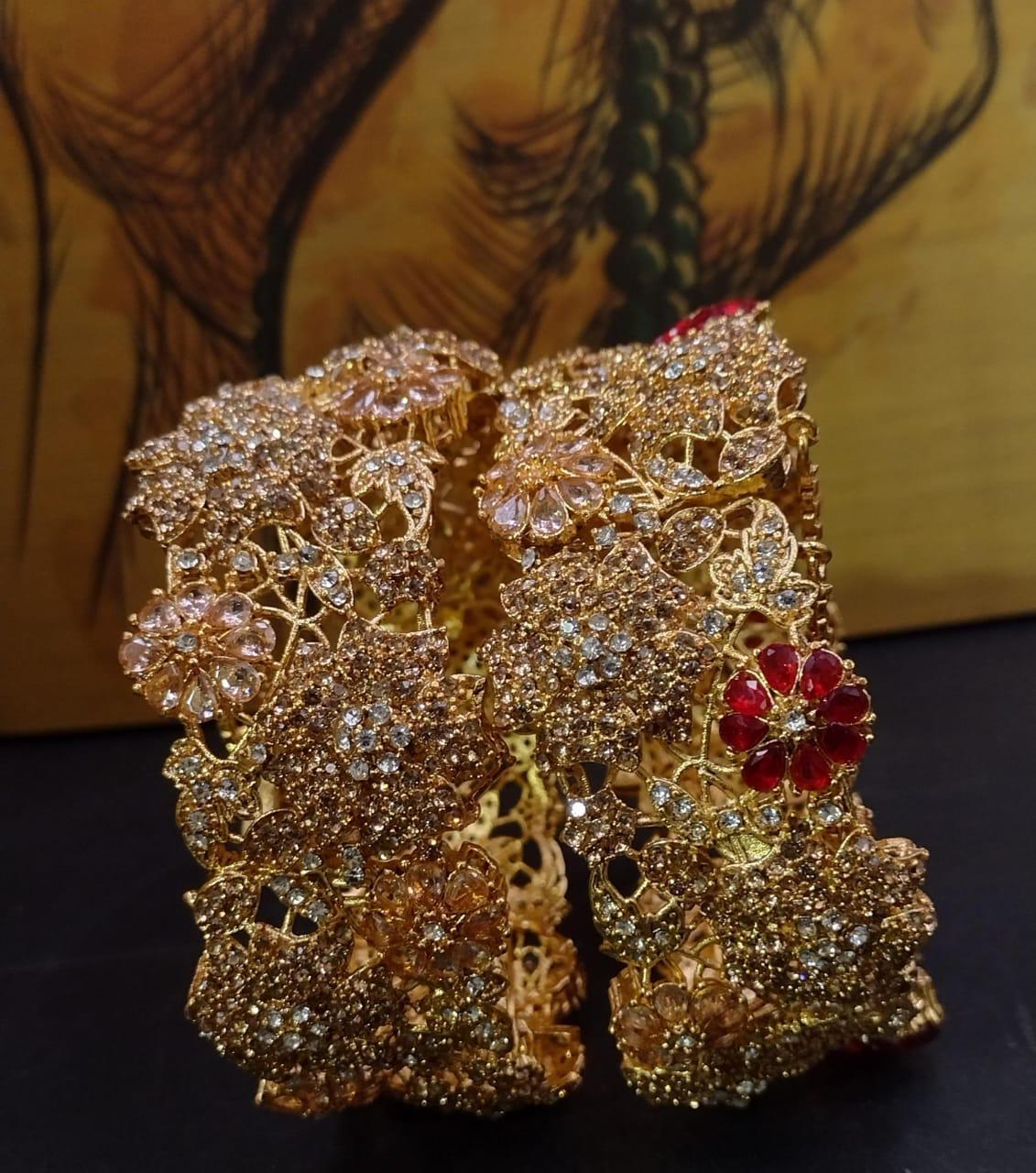 Noratan Wide Openable Bangles (pair)-2589 Nayab Jewellery