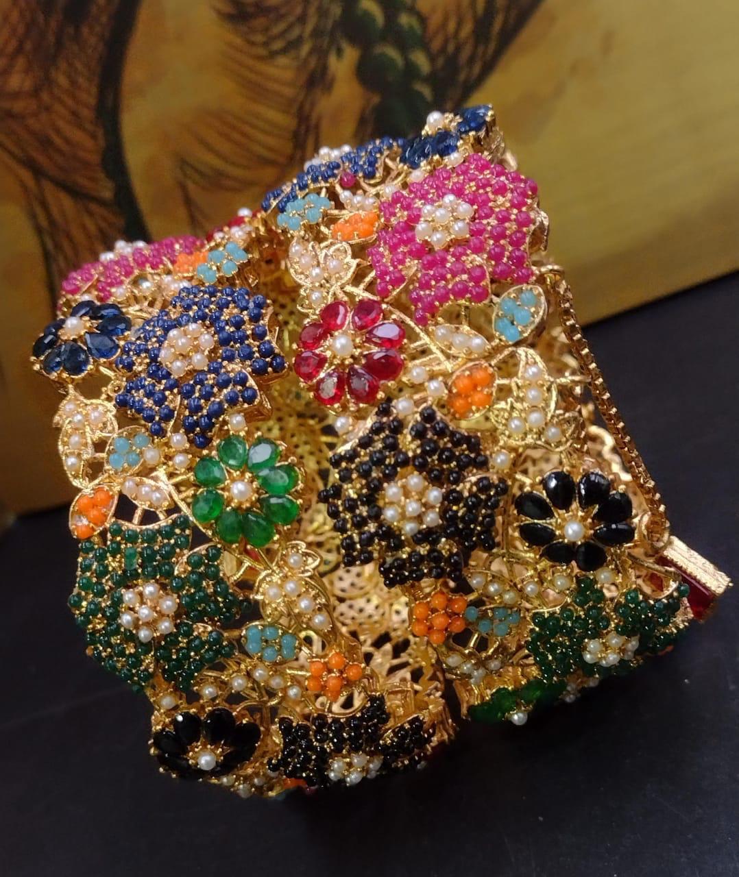 Noratan Wide Openable Bangles (pair)-2589 Nayab Jewellery