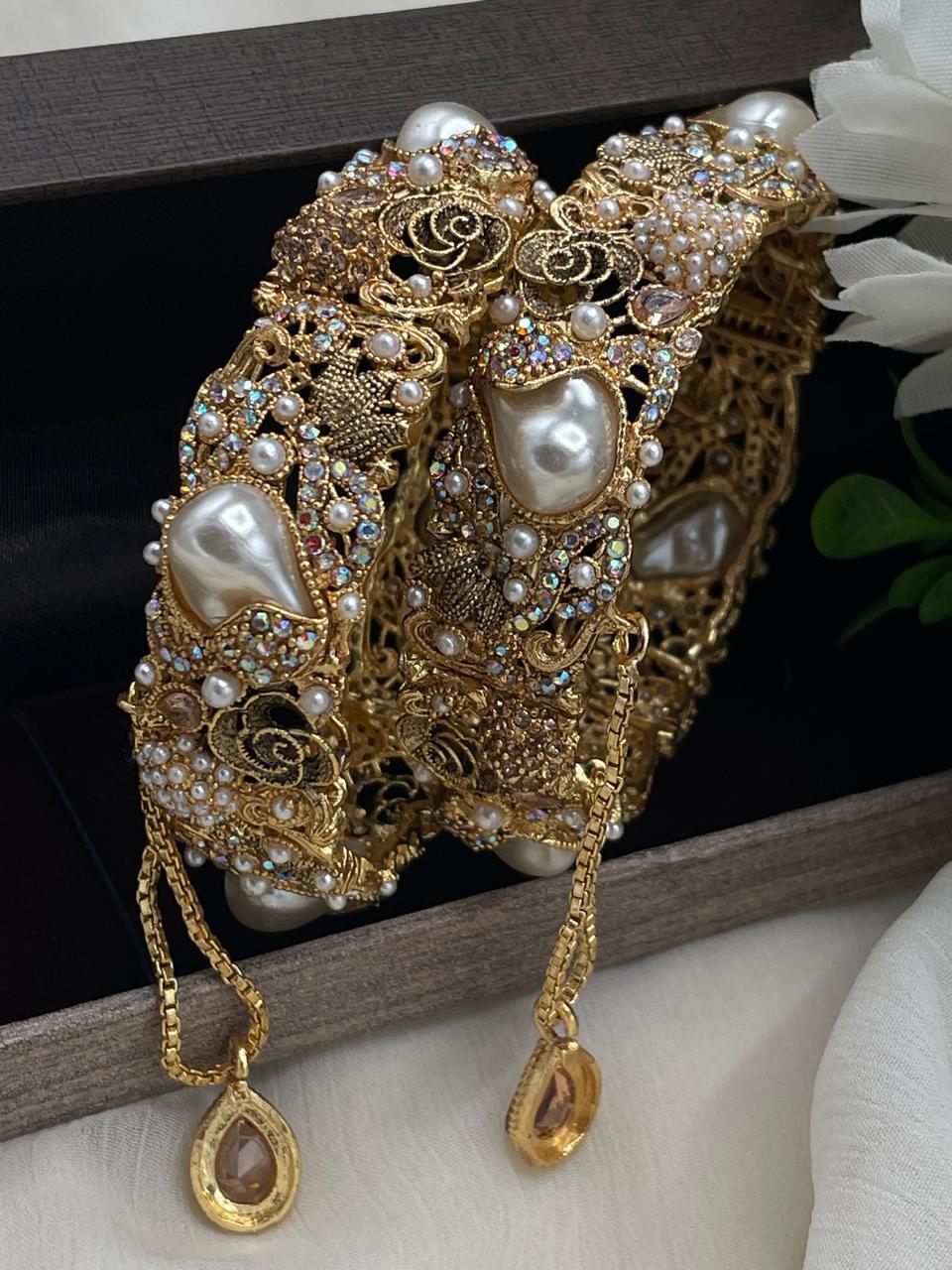 Turkish Mother Pearl Openable Bangles-2722 Nayab Jewellery