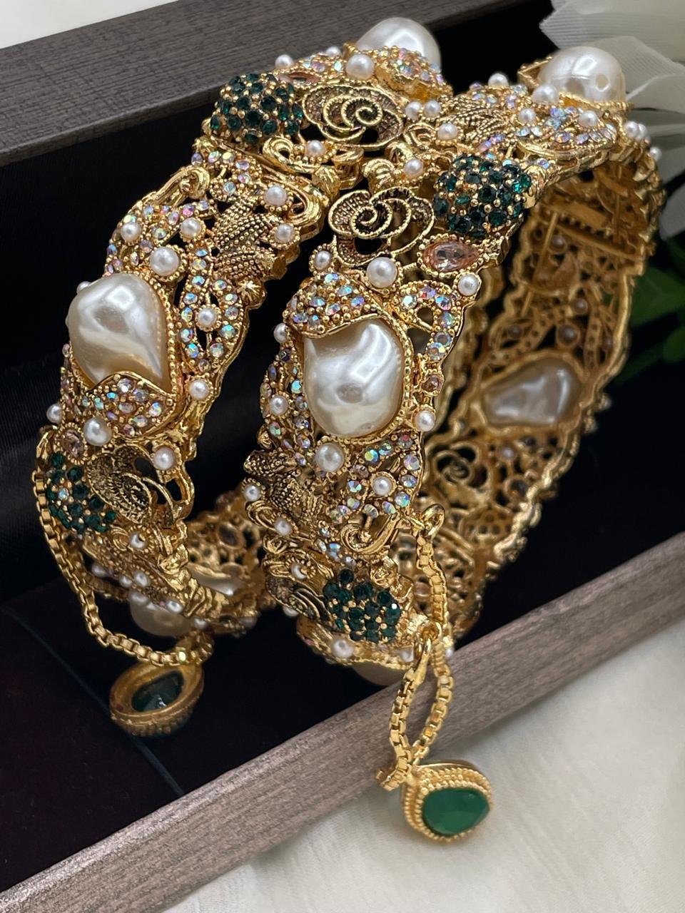 Turkish Mother Pearl Openable Bangles-2722 Nayab Jewellery