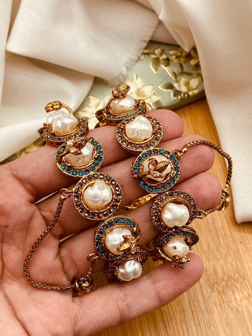 Mother Pearl Openable Bangles (pair)-2839