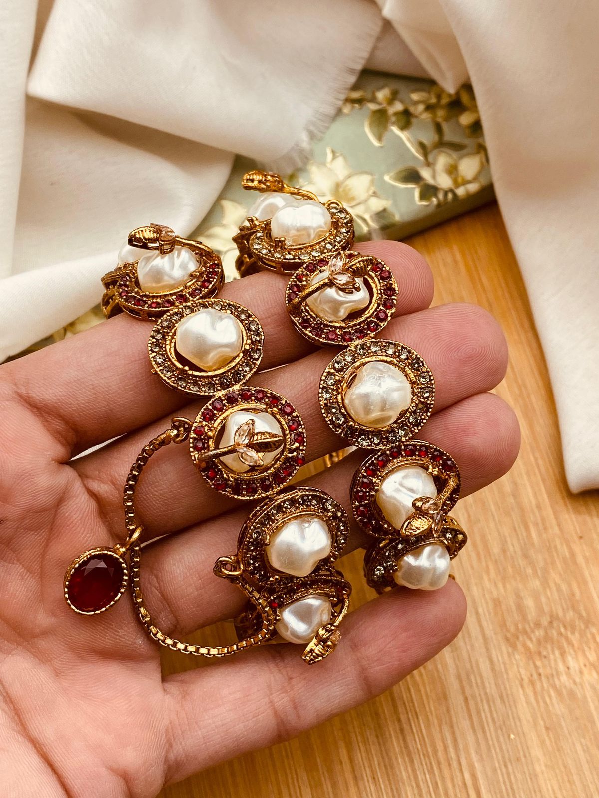 Mother Pearl Openable Bangles (pair)-2839