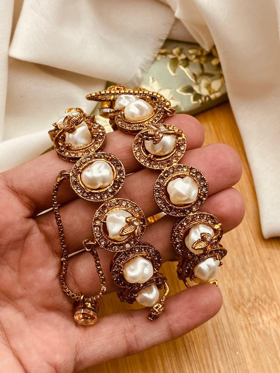 Mother Pearl Openable Bangles (pair)-2839