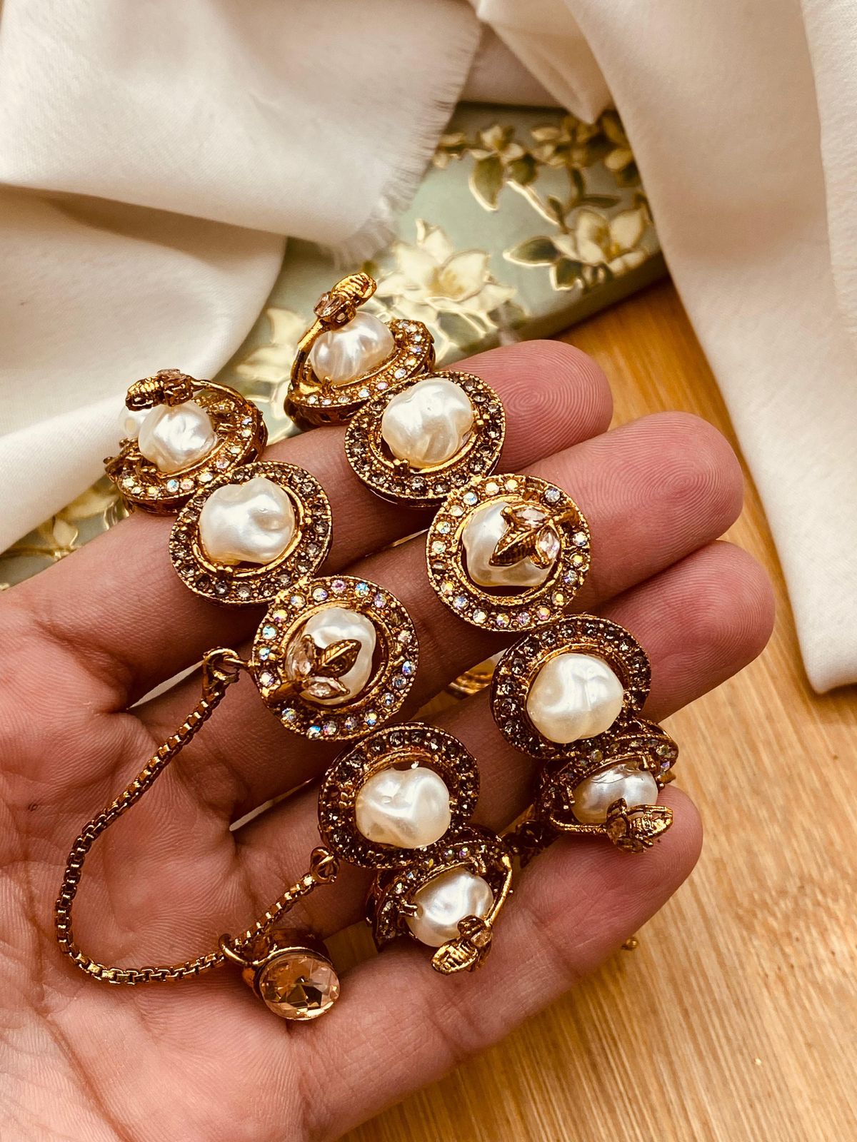 Mother Pearl Openable Bangles (pair)-2839