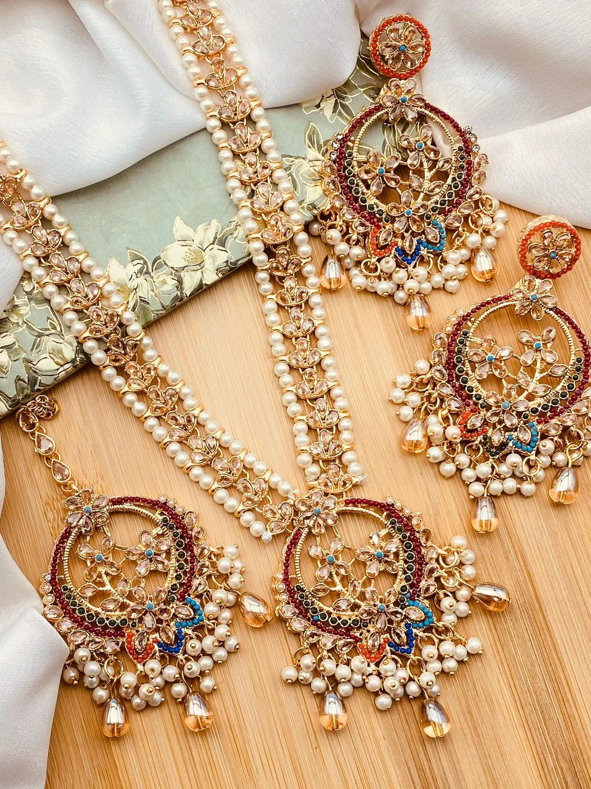 Zarcon Mala set with Hoops & Tika NJ-1919-M Nayab Jewellery