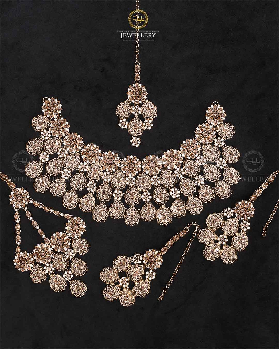 Zirconia Kundan Bridal set -2256 Nayab Jewellery