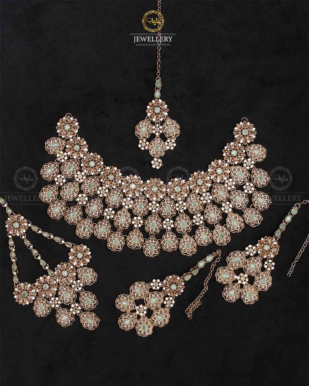 Zirconia Kundan Bridal set -2256 Nayab Jewellery