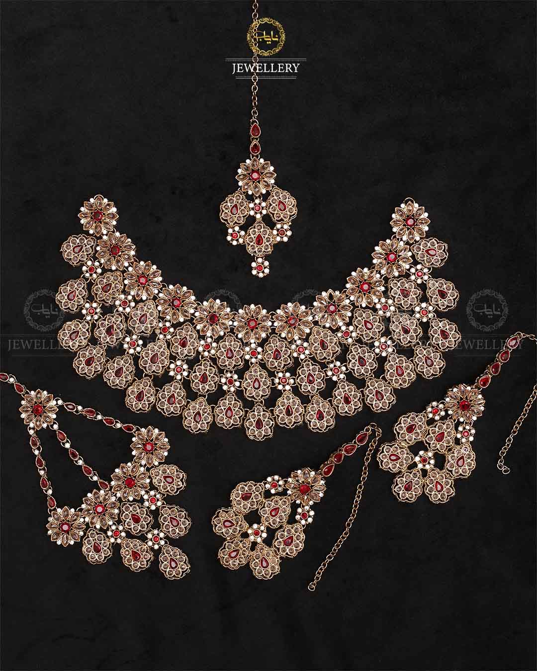 Zirconia Kundan Bridal set -2256 Nayab Jewellery