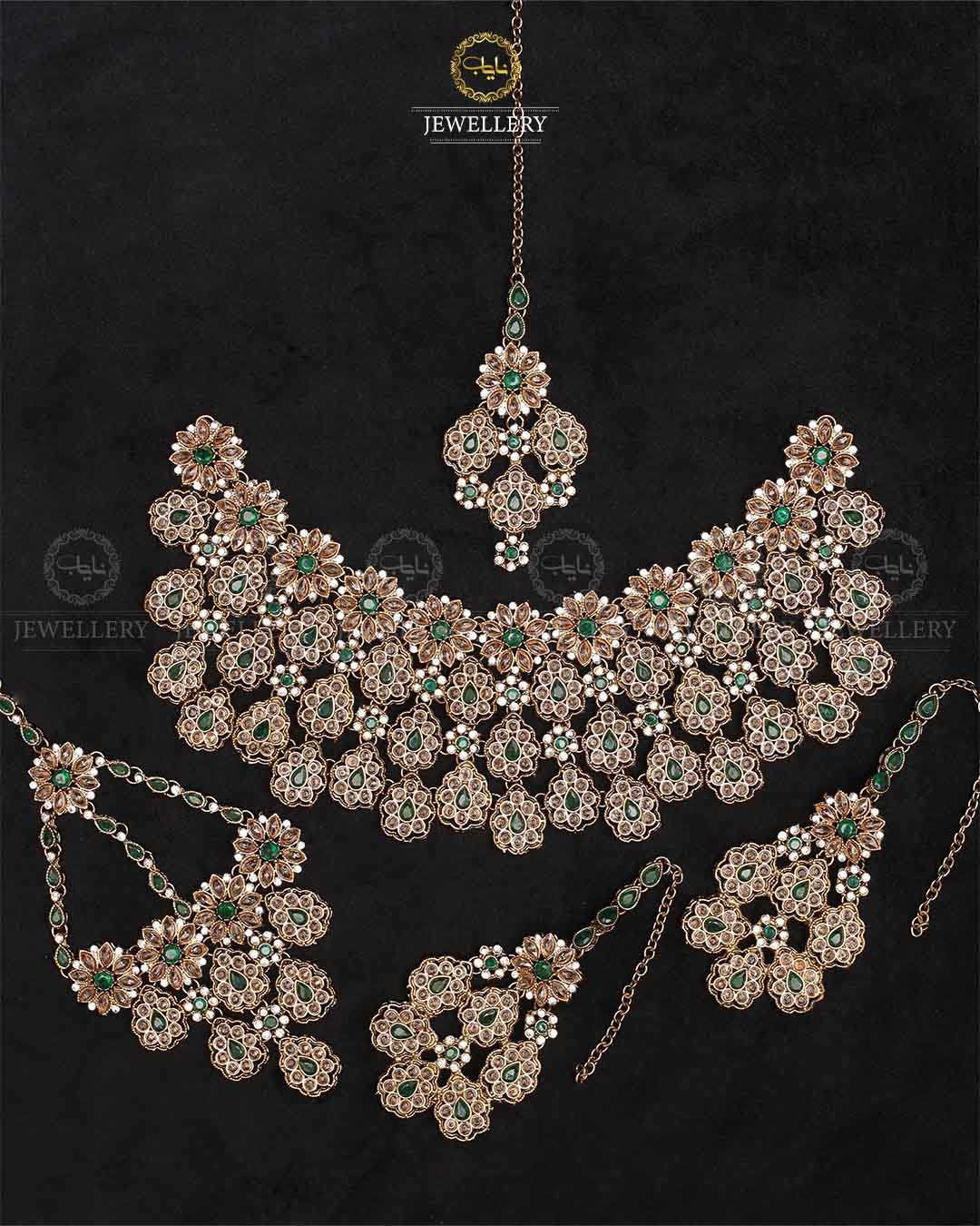 Zirconia Kundan Bridal set -2256 Nayab Jewellery